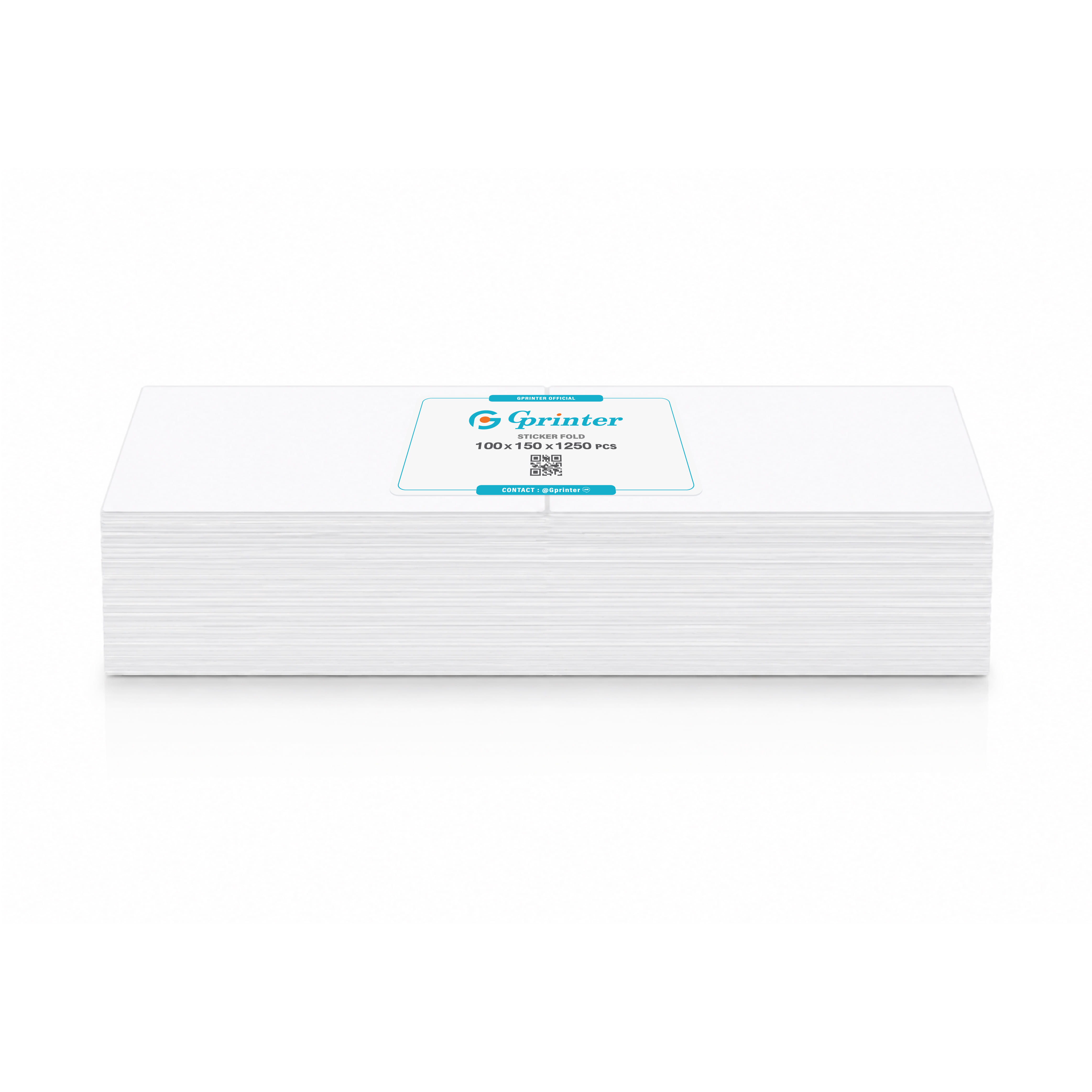 กระดาษสติ๊กเกอร์ความร้อน GPRINTER 100X150 1250 แผ่น แบบพับ LABEL STICKER